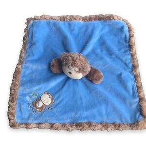 Baby Little Boys Starters Little Monkey Lovey Rattle Nunu Security Blanket Brown